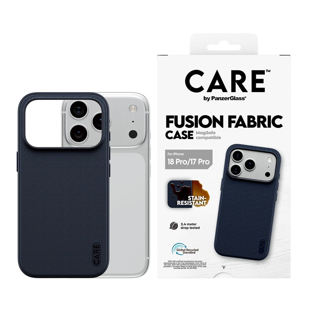 iPhone 18 Pro / 17 Pro CARE by PanzerGlass Fusion Fabric Case - MagSafe Compatible - Blue