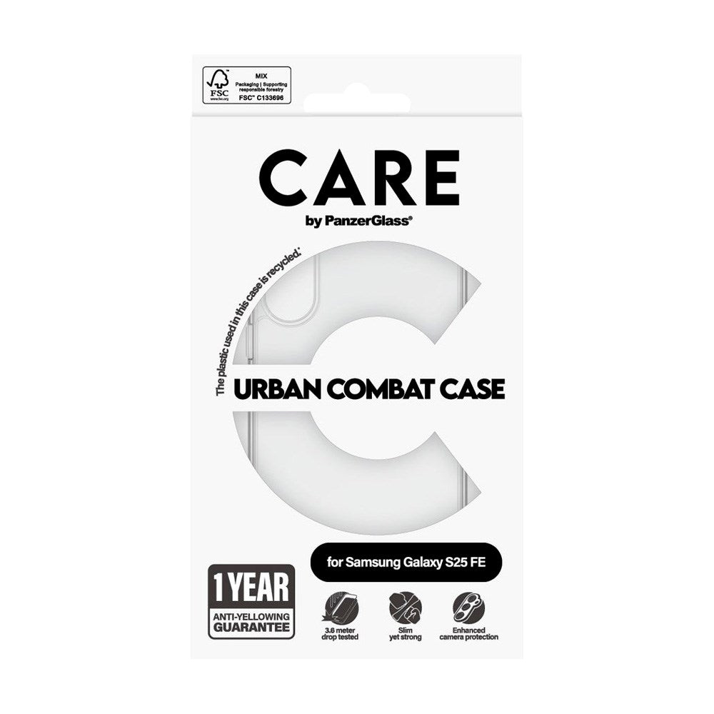 CARE by PanzerGlass Samsung Galaxy S25 FE FLAGSHIP Urban Combat Case - Transparent