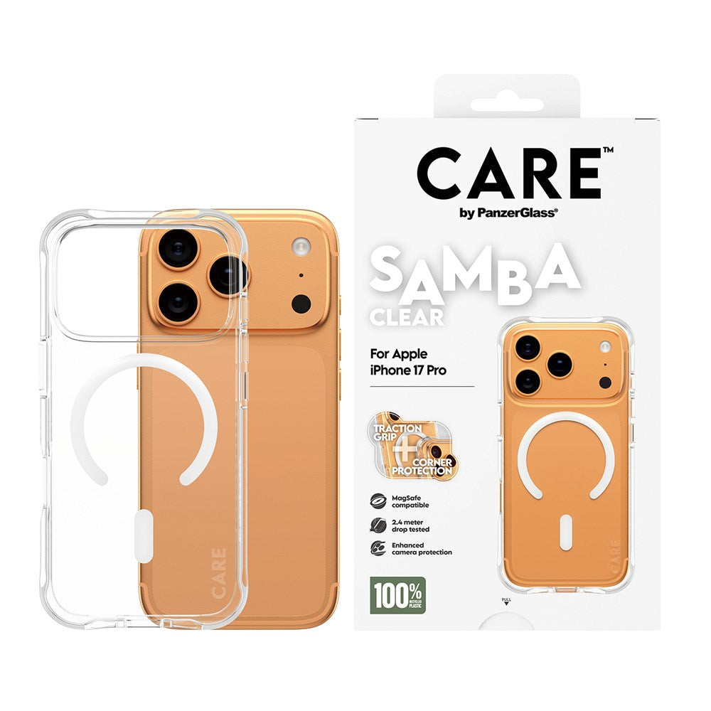 CARE by PanzerGlass iPhone 17 Pro Fashionable Samba Case - MagSafe Compatible - Transparent