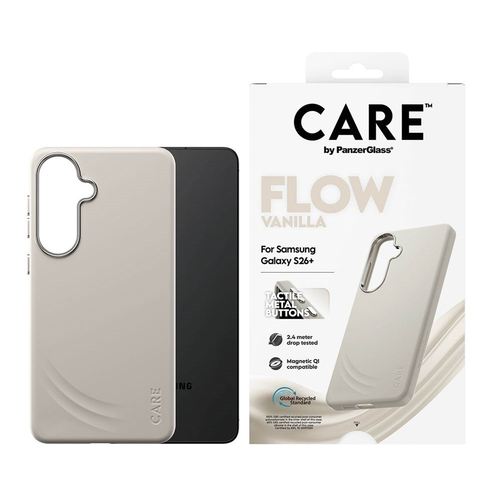 Samsung Galaxy S26+ (Plus) CARE by PanzerGlass Feature Flow Case - Qi Compatible - Vanilla