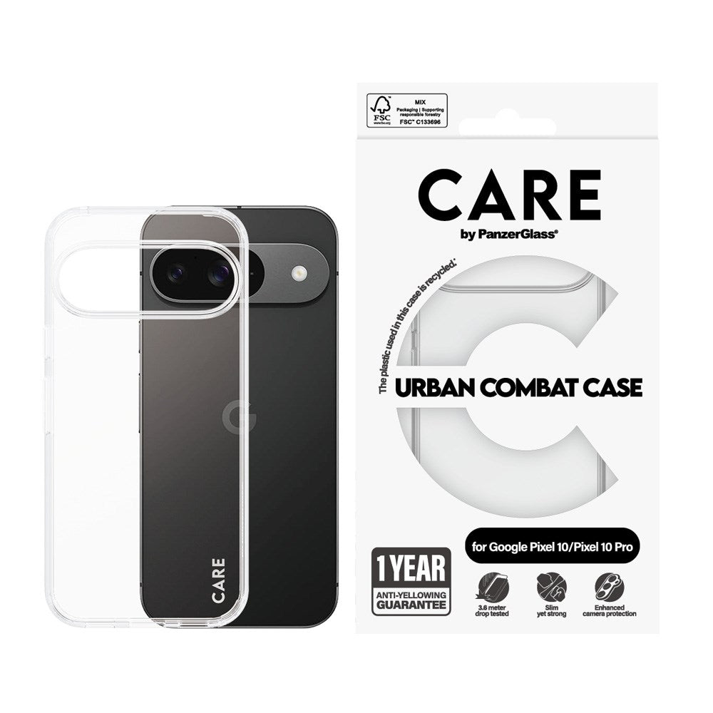 CARE by PanzerGlass Google Pixel 10 / 10 Pro FLAGSHIP Urban Combat Case - Transparent