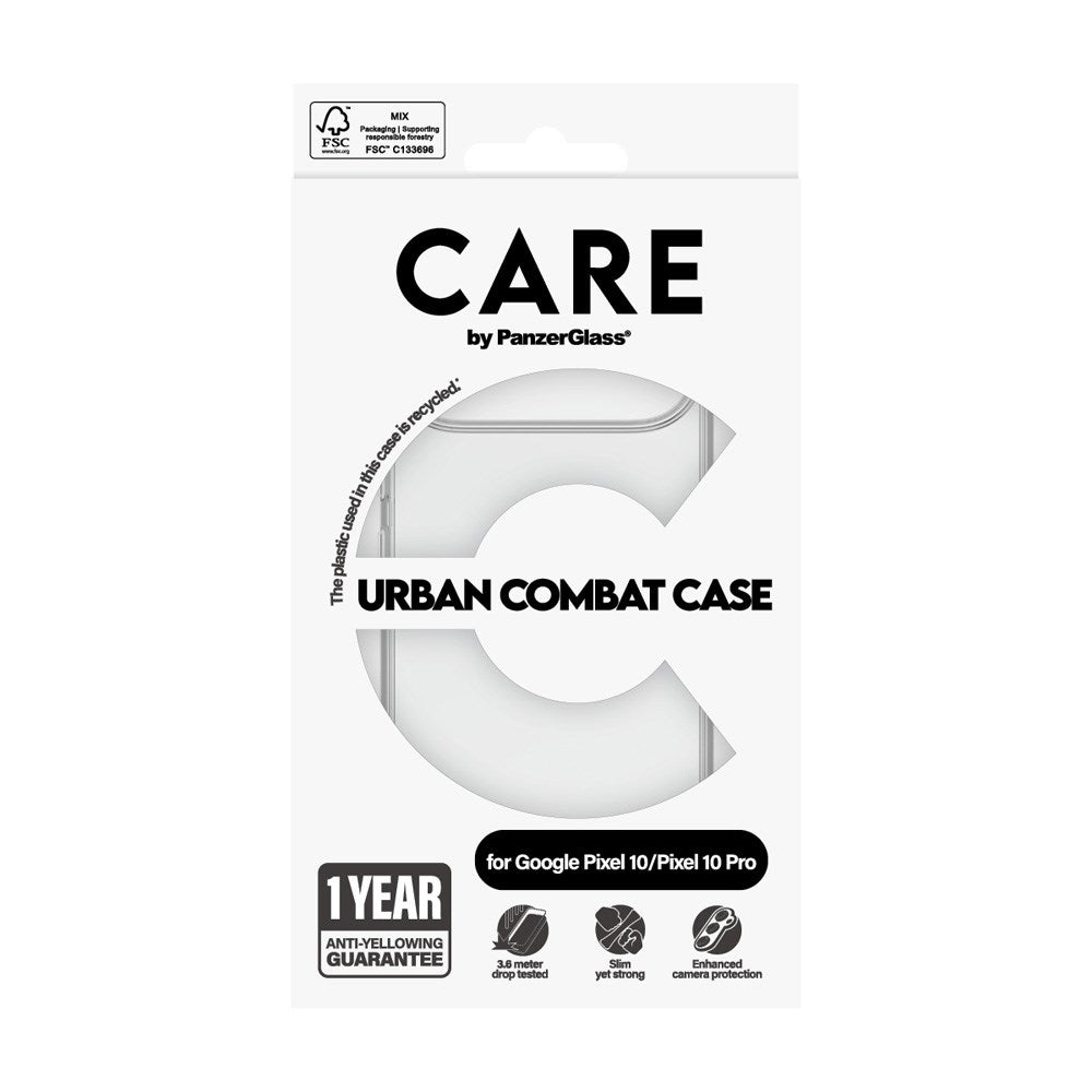 CARE by PanzerGlass Google Pixel 10 / 10 Pro FLAGSHIP Urban Combat Case - Transparent