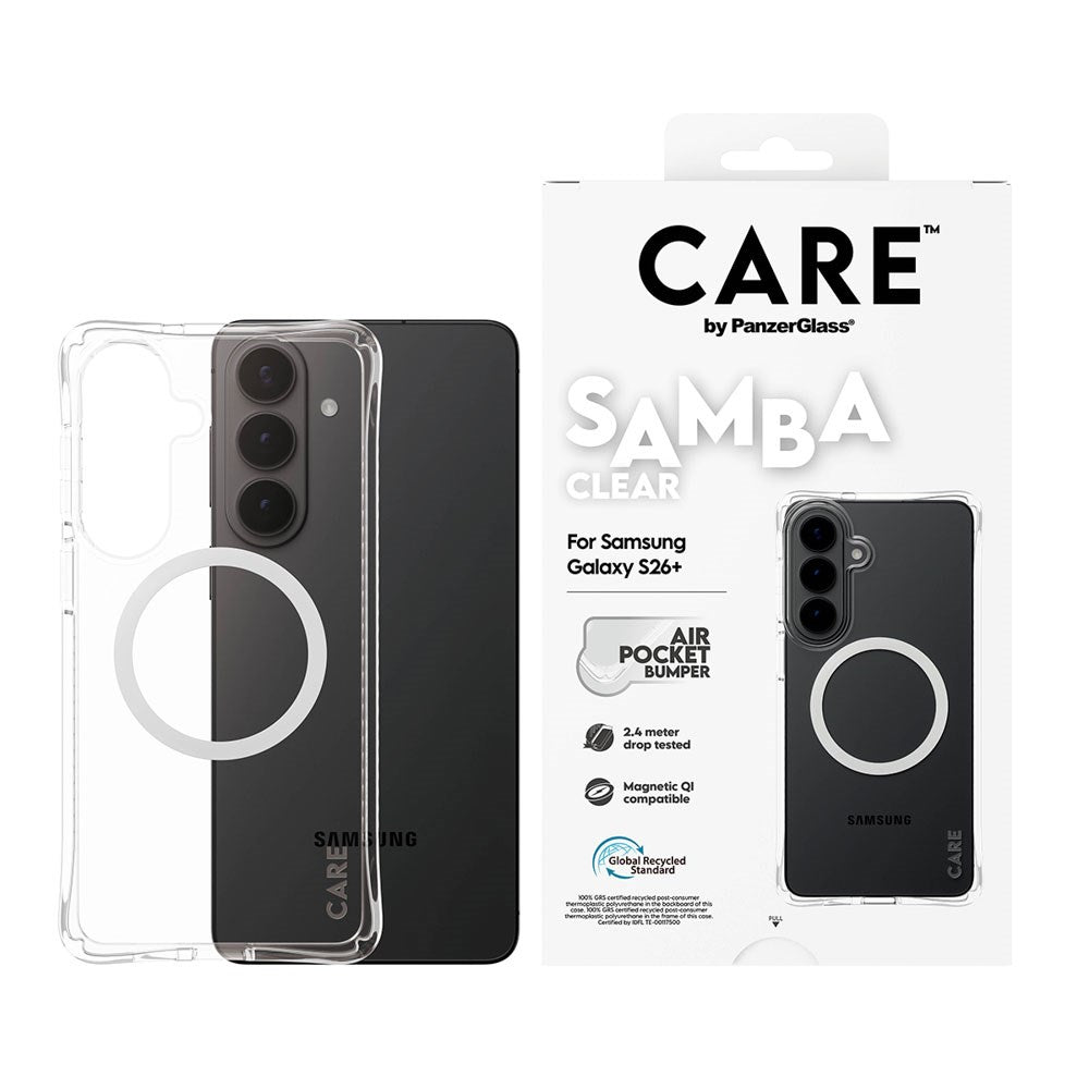 Samsung Galaxy S26+ (Plus) CARE by PanzerGlass Fashionable Samba Case - Qi Compatible - Transparent
