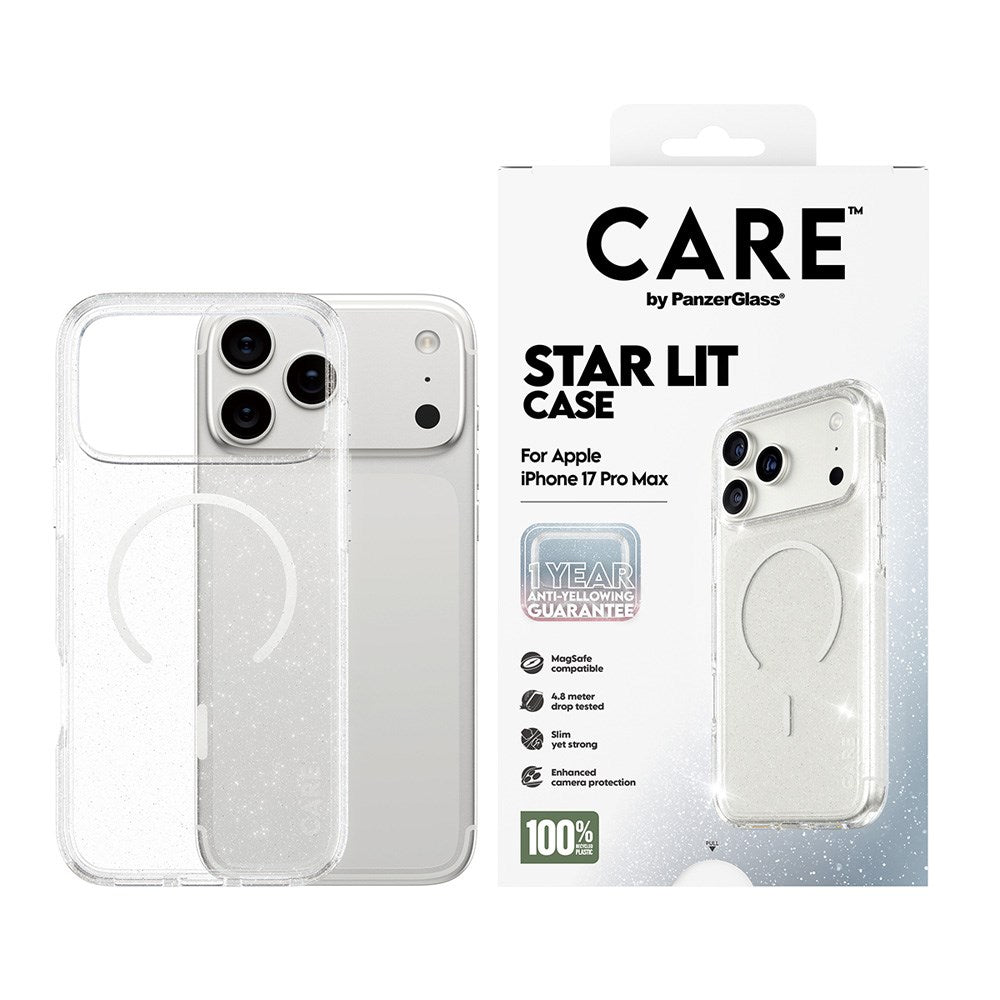 CARE by PanzerGlass iPhone 17 Pro Max FLAGSHIP Urban Explorer Case - MagSafe Compatible - Transparent / Star Lit
