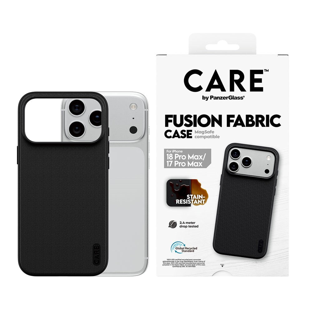 iPhone 18 Pro Max / 17 Pro Max CARE by PanzerGlass Fusion Fabric Case - MagSafe Compatible - Black