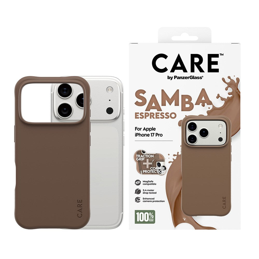 CARE by PanzerGlass iPhone 17 Pro Fashionable Samba Case - MagSafe Compatible - Espresso