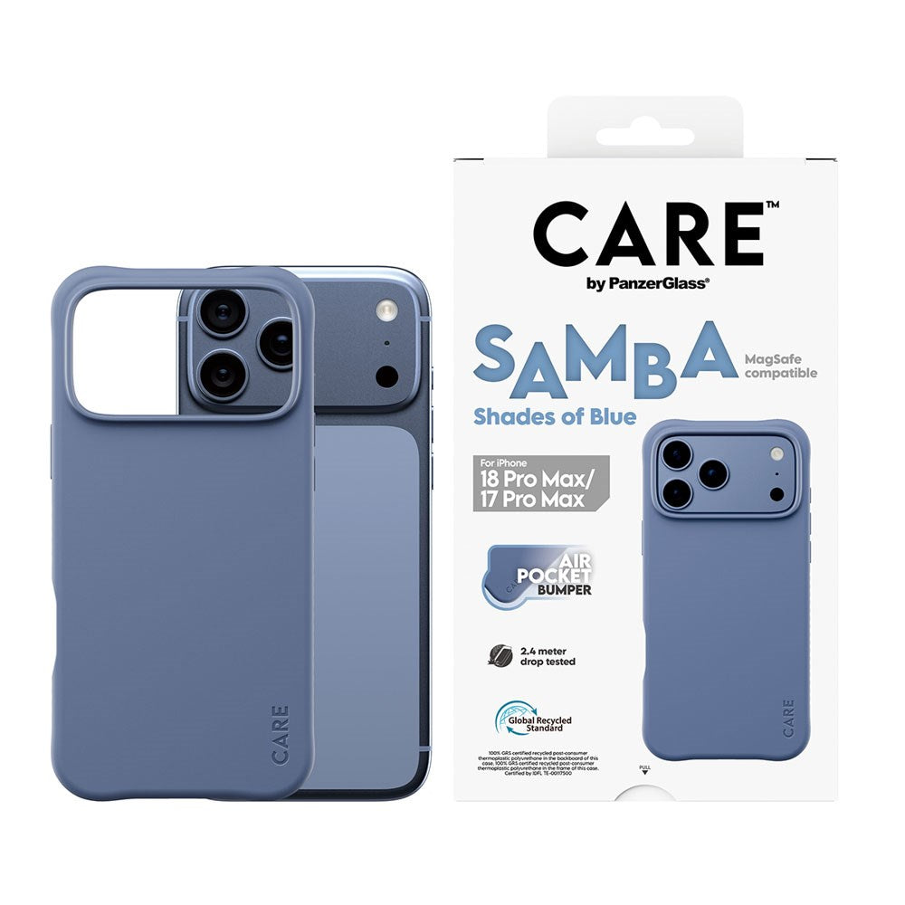 iPhone 18 Pro Max  / 17 Pro Max CARE by PanzerGlass Fashionable Samba Case - MagSafe Compatible - Shades of Blue