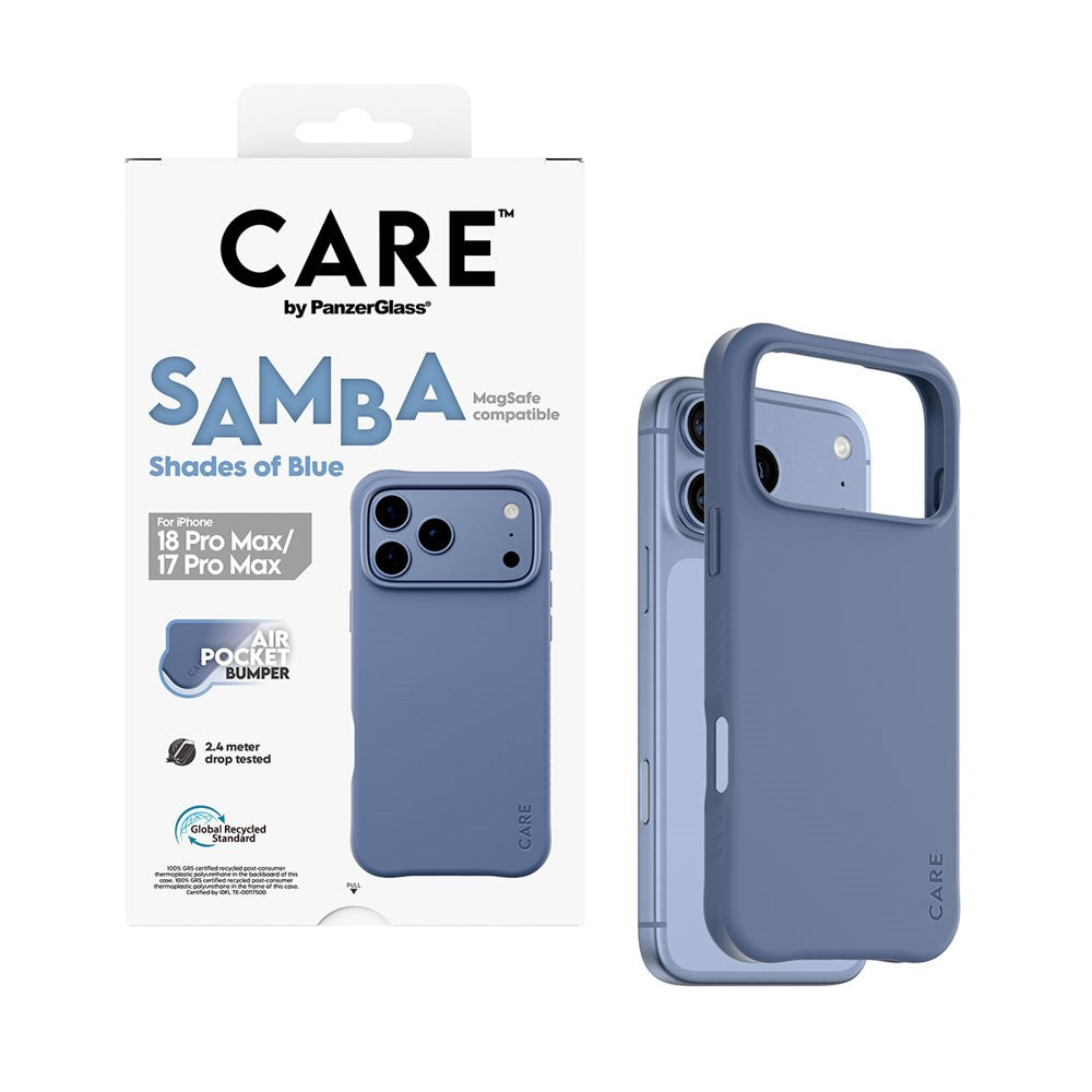 iPhone 18 Pro Max  / 17 Pro Max CARE by PanzerGlass Fashionable Samba Case - MagSafe Compatible - Shades of Blue
