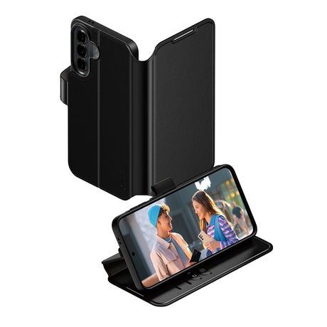 Samsung Galaxy A57 CARE by PanzerGlass Feature Wallet Case with Kickstand - Black