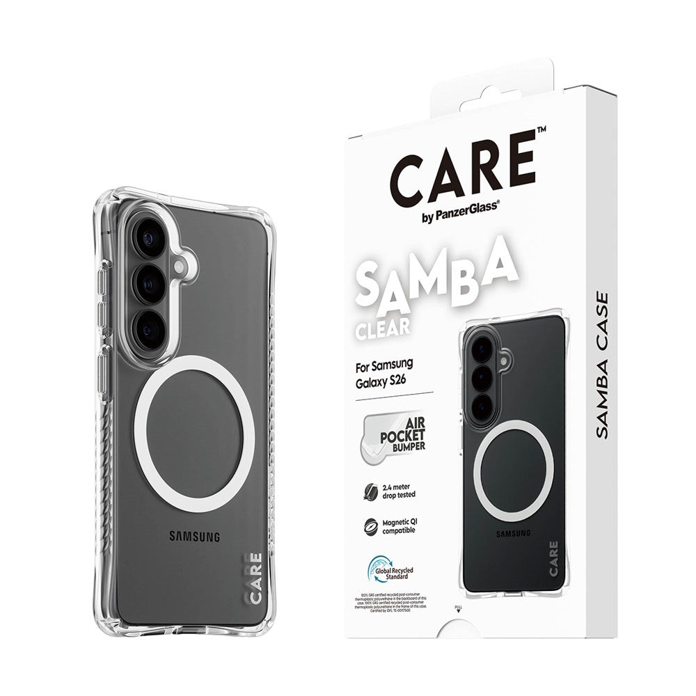 Samsung Galaxy S26 CARE by PanzerGlass Fashionable Samba Case - Qi Compatible - Transparent