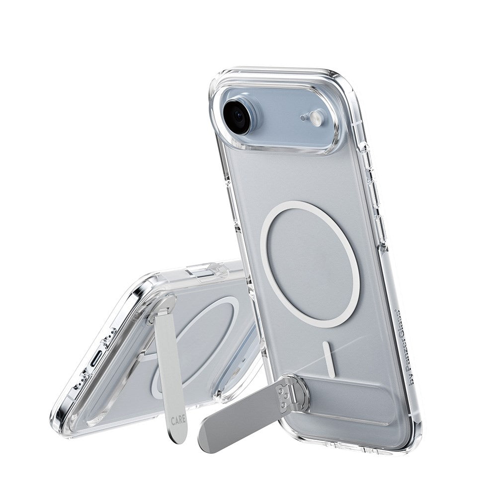 CARE by PanzerGlass iPhone Air Feature Kickstand Case - MagSafe Compatible - Transparent / Silver