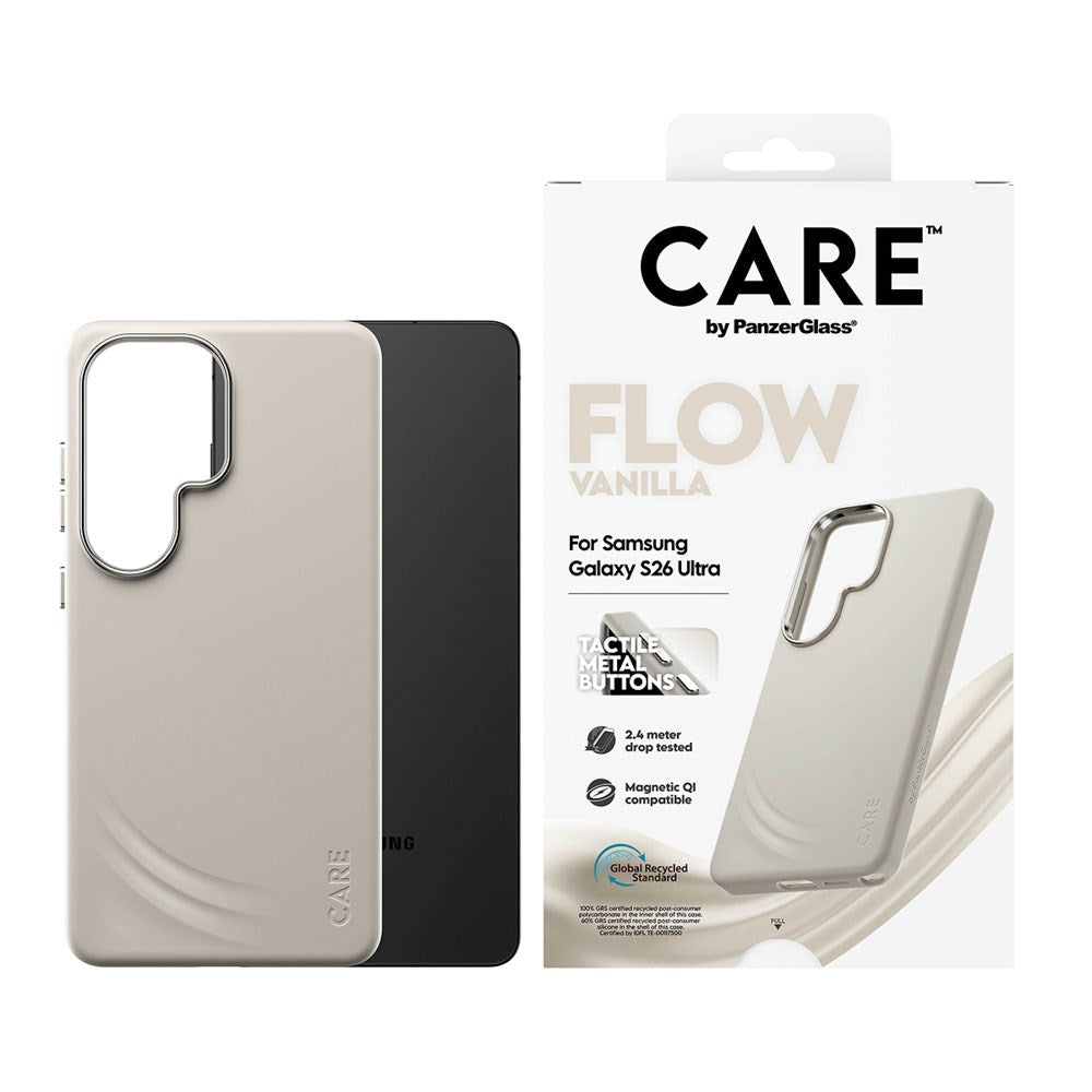 Samsung Galaxy S26 Ultra CARE by PanzerGlass Feature Flow Case - Qi Compatible - Vanilla