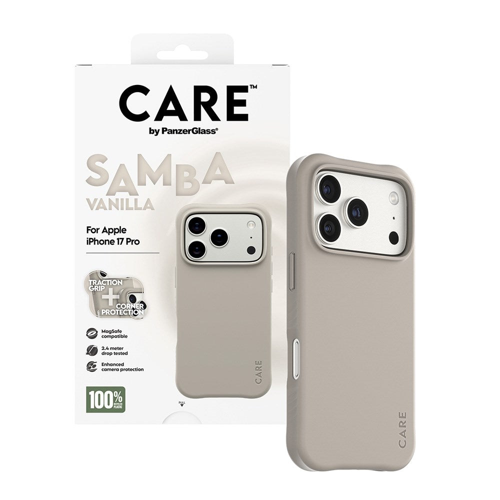 CARE by PanzerGlass iPhone 17 Pro Fashionable Samba Case - MagSafe Compatible - Vanilla