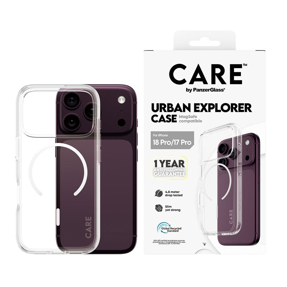 iPhone 18 Pro / 17 Pro CARE by PanzerGlass FLAGSHIP Urban Explorer Case - MagSafe Compatible - Transparent / White