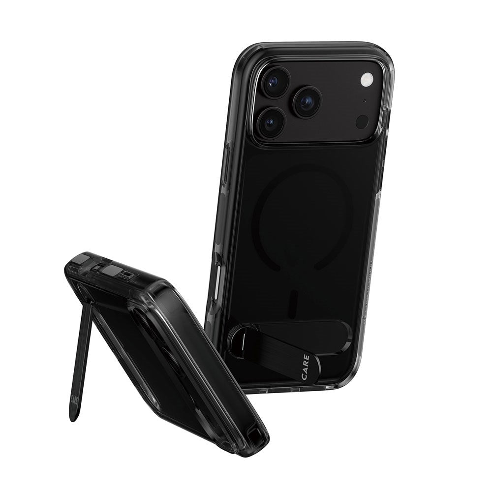 iPhone 18 Pro Max  / 17 Pro Max CARE by PanzerGlass Feature Kickstand Case - MagSafe Compatible - Black / Transparent