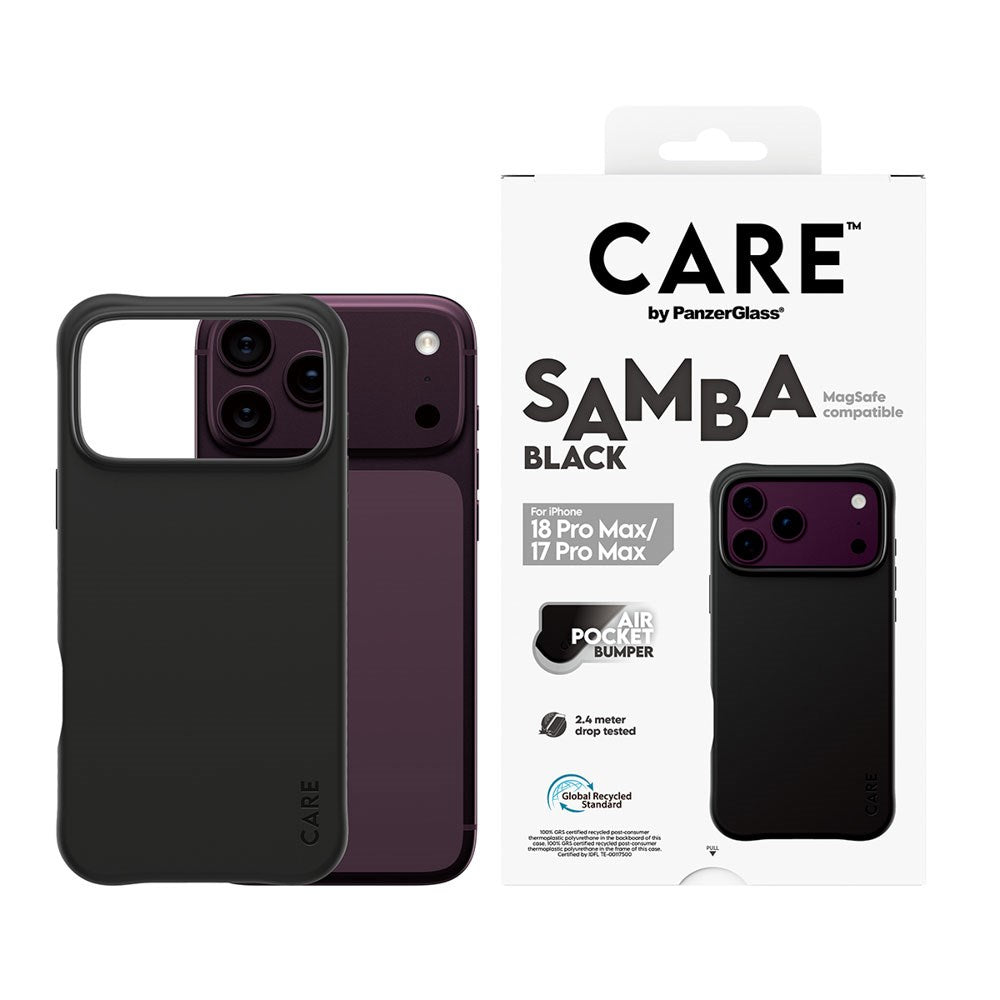 iPhone 18 Pro Max  / 17 Pro Max CARE by PanzerGlass Fashionable Samba Case - MagSafe Compatible - Black