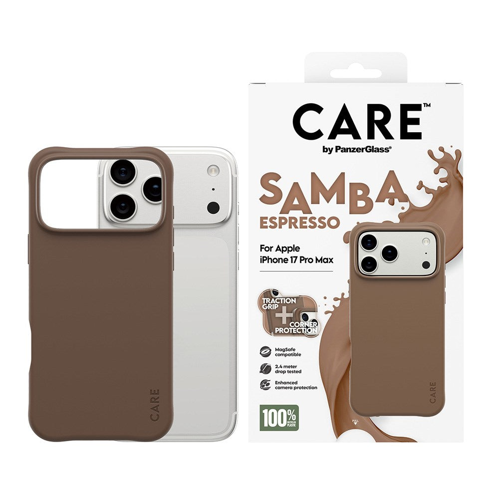 CARE by PanzerGlass iPhone 17 Pro Max Fashionable Samba Case - MagSafe Compatible - Espresso