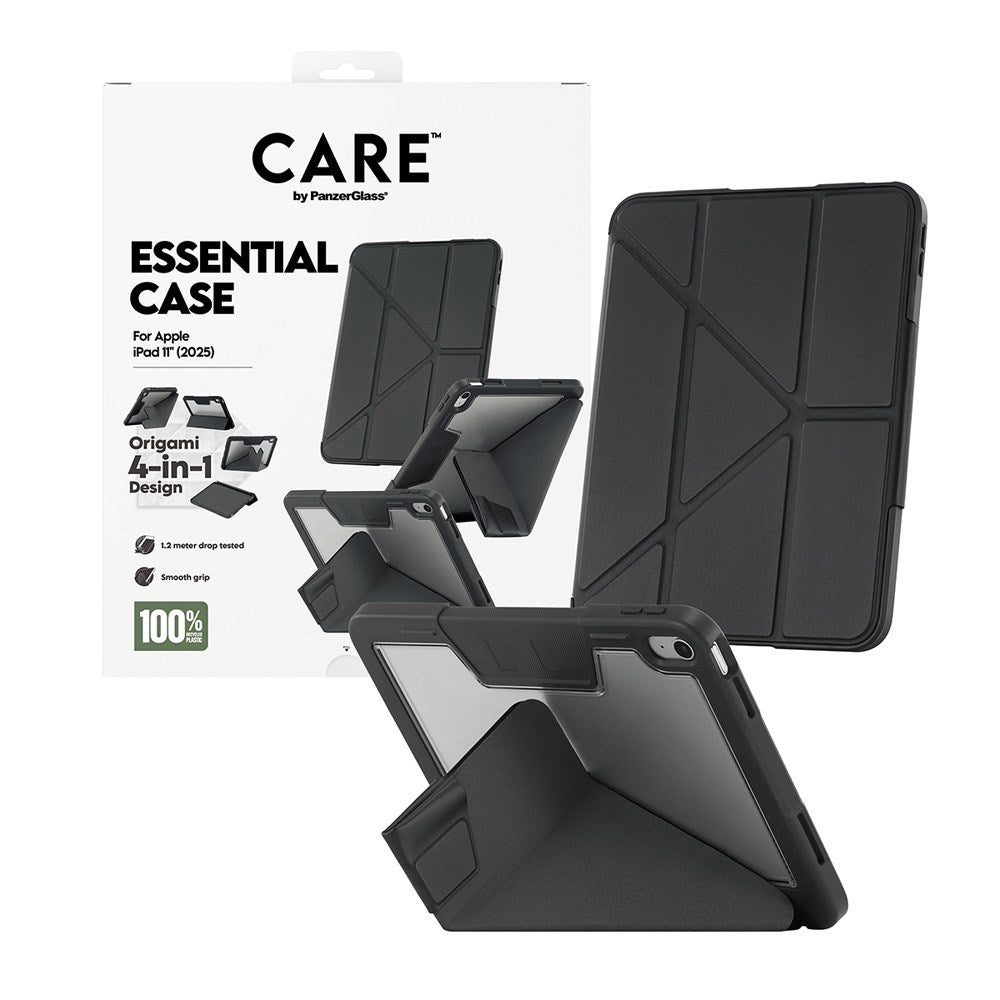 iPad 11" (2025) Care by PanzerGlass Essential Case - Standing Function - Black
