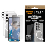 CARE by PanzerGlass Samsung Galaxy S25+ (Plus) 3-i-1 FLAGSHIP Bundle - Case / Privacy Screen Protector (UWF) / Camera Protection - Transparent / Black