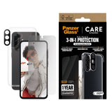 CARE by PanzerGlass Samsung Galaxy A36 (5G) 3-i-1 FLAGSHIP Bundle - Case / Privacy Screen Protector (UWF) / Camera Protection - Transparent / Black
