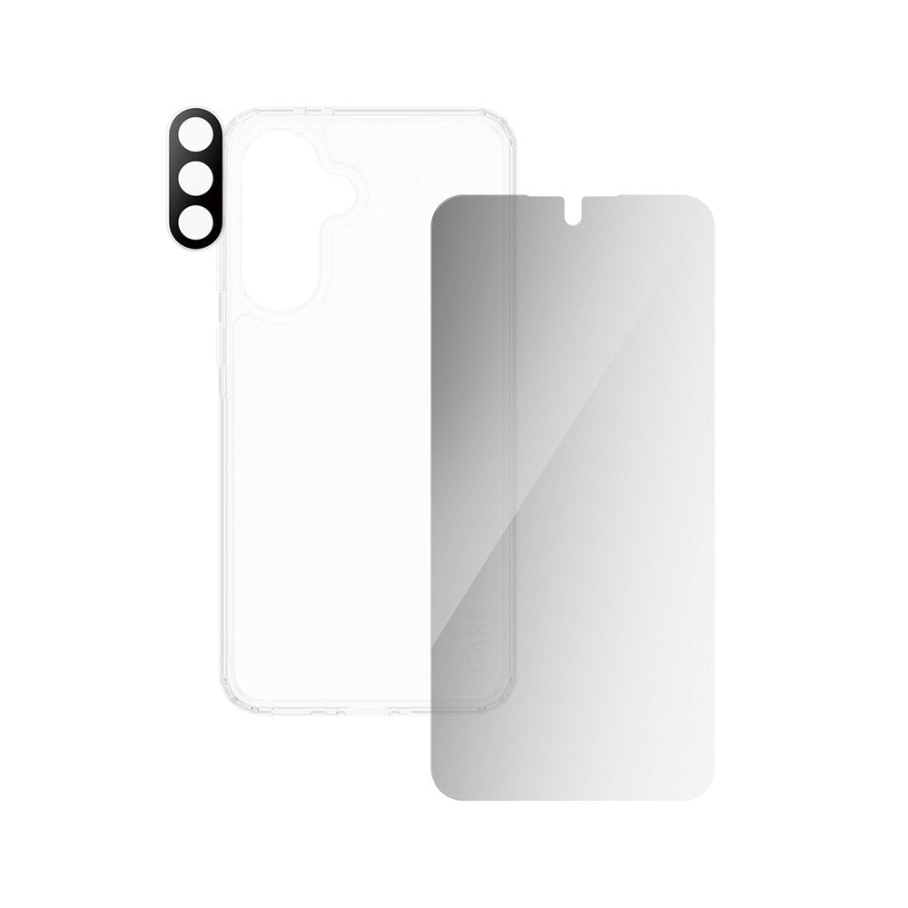 CARE by PanzerGlass Samsung Galaxy A36 (5G) 3-i-1 FLAGSHIP Bundle - Case / Privacy Screen Protector (UWF) / Camera Protection - Transparent / Black