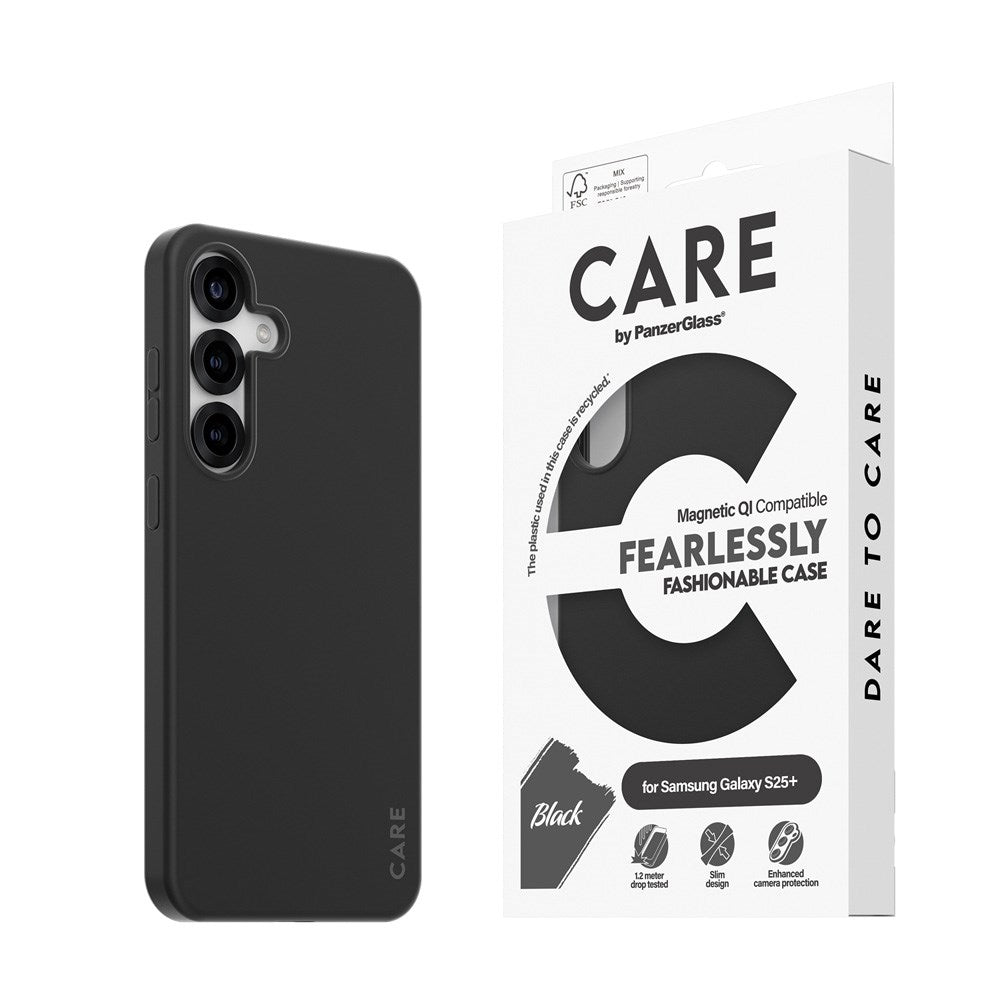 CARE by PanzerGlass Samsung Galaxy S25+ (Plus) FASHION Fearlessly Fashionable Case - QI Compatible - Black