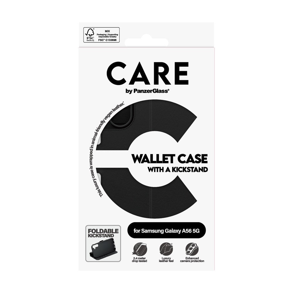 CARE by PanzerGlass Samsung Galaxy A56 (5G) Feature Wallet Case with Kickstand - Black