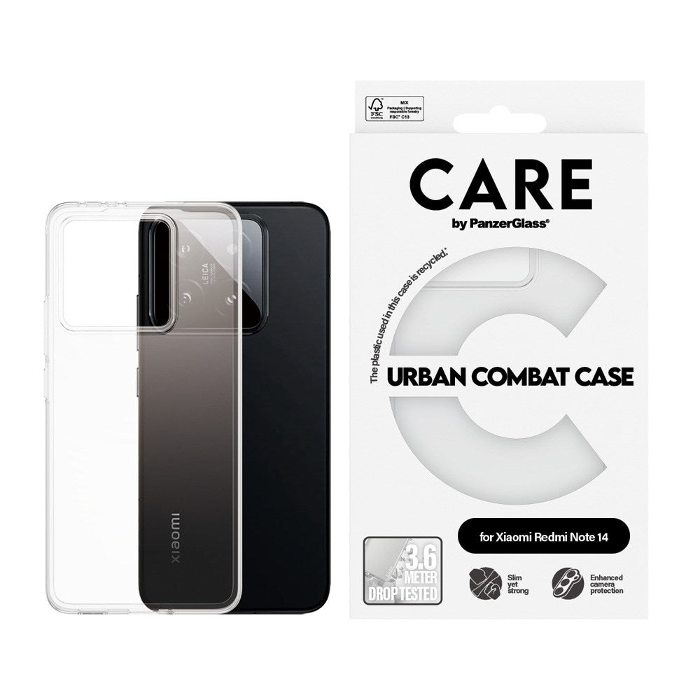 CARE by PanzerGlass Xiaomi Redmi Note 14 (4G) FLAGSHIP Urban Combat Case - Transparent