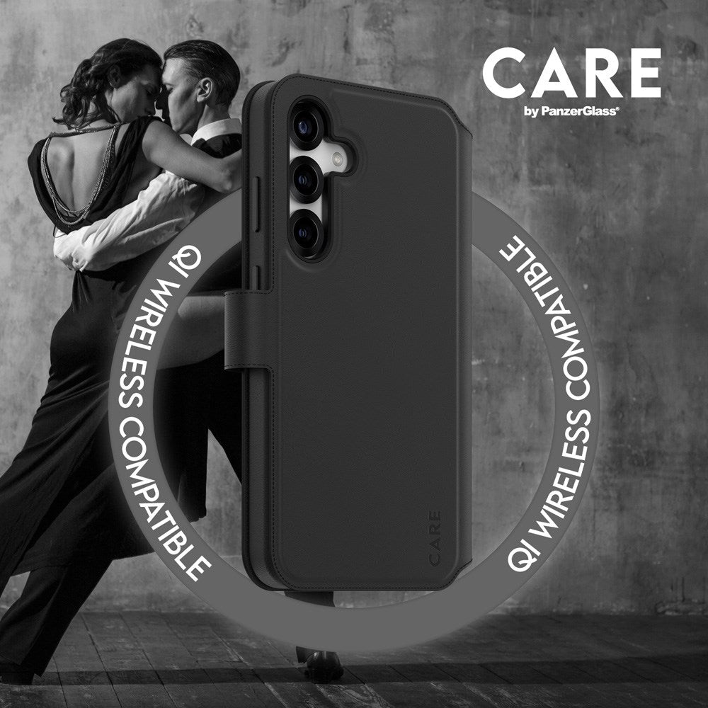 CARE by PanzerGlass Samsung Galaxy S25+ (Plus) Feature Tango 2-in-1 Flip Case with Wallet - Qi Compatible - Black