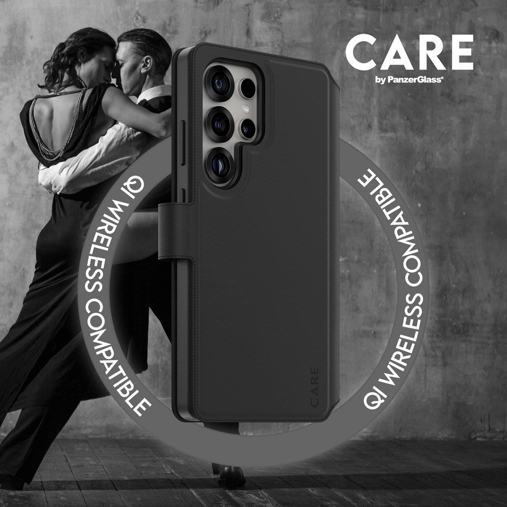 CARE by PanzerGlass Samsung Galaxy S25 Ultra Feature Tango 2-in-1 Flip Case with Wallet - Qi Compatible - Black