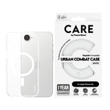 CARE by PanzerGlass iPhone 16e FLAGSHIP Urban Combat Case - MagSafe Compatible - Transparent / White