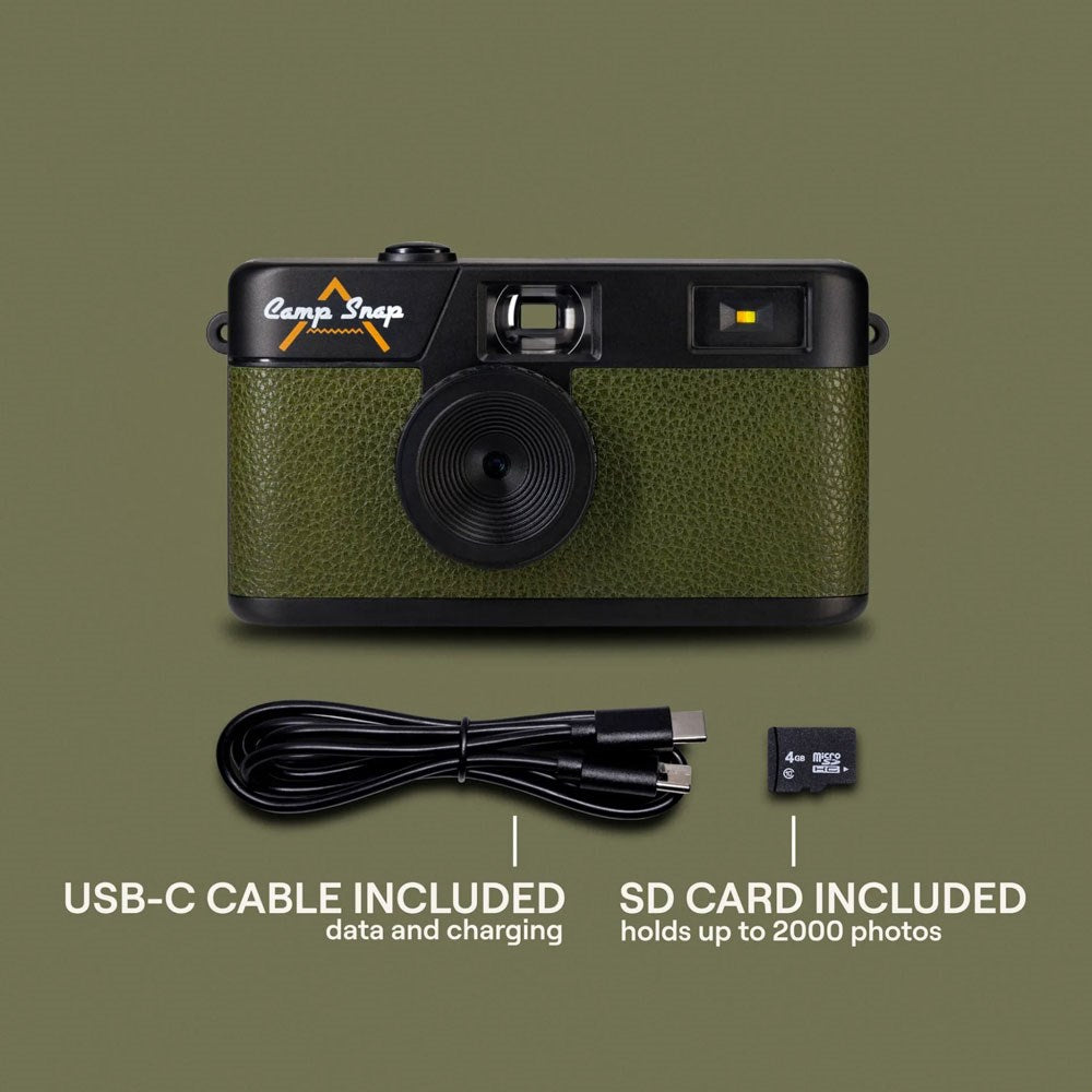 Camp Snap Screenless Digital Camera - 8 Megapixels - Rechargeable - Forest Green