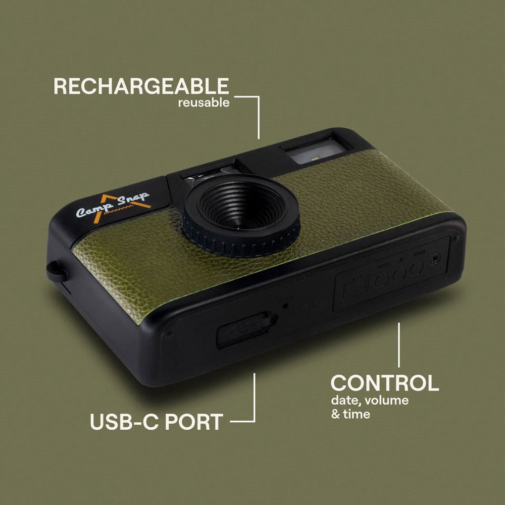 Camp Snap Screenless Digital Camera - 8 Megapixels - Rechargeable - Forest Green