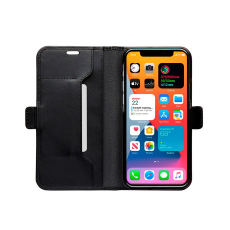 iPhone 12 Pro Max dbramante1928 Copenhagen Slim Genuine Leather Flip Case with Wallet - Black