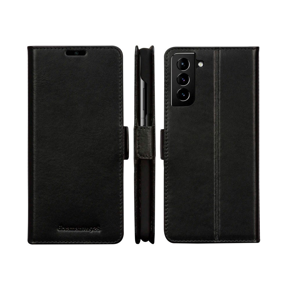 Samsung Galaxy S21 dbramante1928 Copenhagen Slim Genuine Leather Flip Case with Wallet - Black
