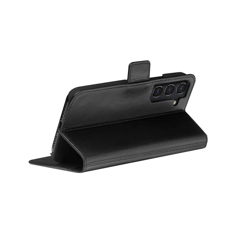 Samsung Galaxy S22 dbramante1928 Copenhagen Slim Genuine Leather Flip Case with Wallet - Black