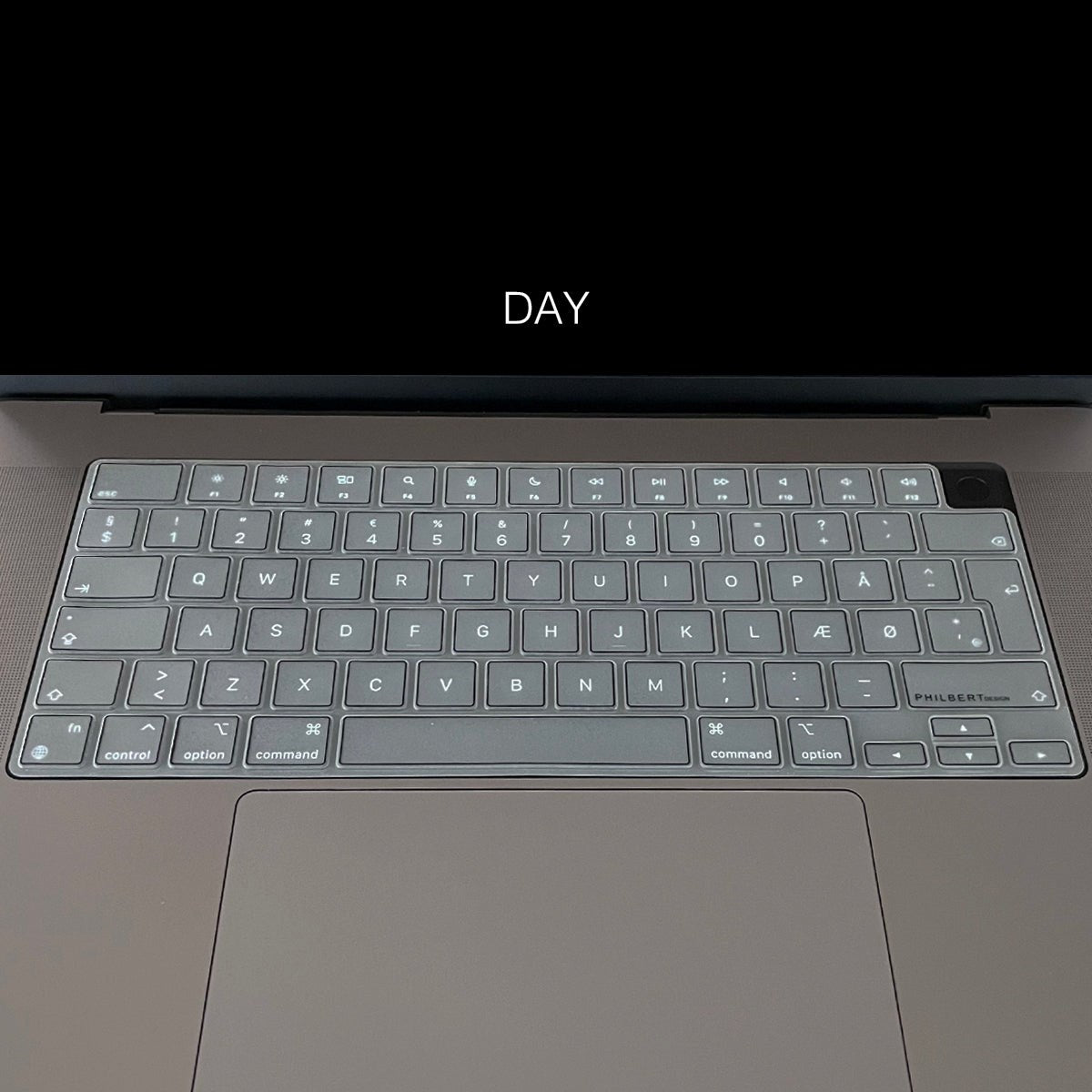 Philbert MacBook Pro 14/16" M1/M2 (2021-2023) Keyboard Case with Nordic Keyboard - Transparent / Black