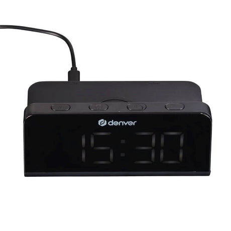 Denver ECQ-103MK2 Alarm Clock with Wireless Charger - Black