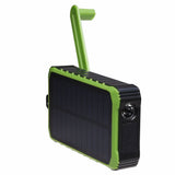 Denver PSO-10012 Solar PowerBank with Hand Crank & Flashlight - 10.000 mAh - Black / Green