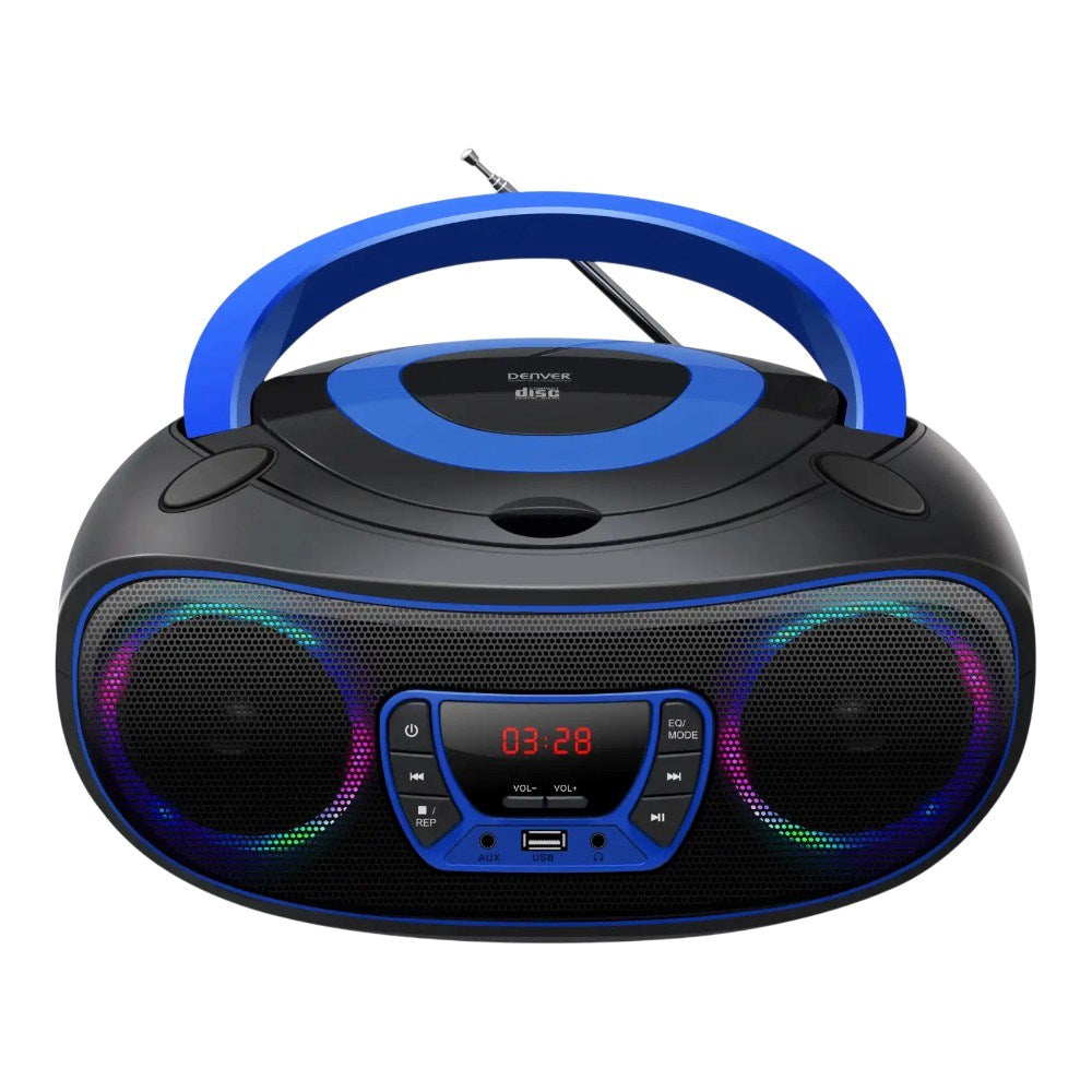 Denver TCL-212BTP Bluetooth Speaker with CD Player - Black / Blue