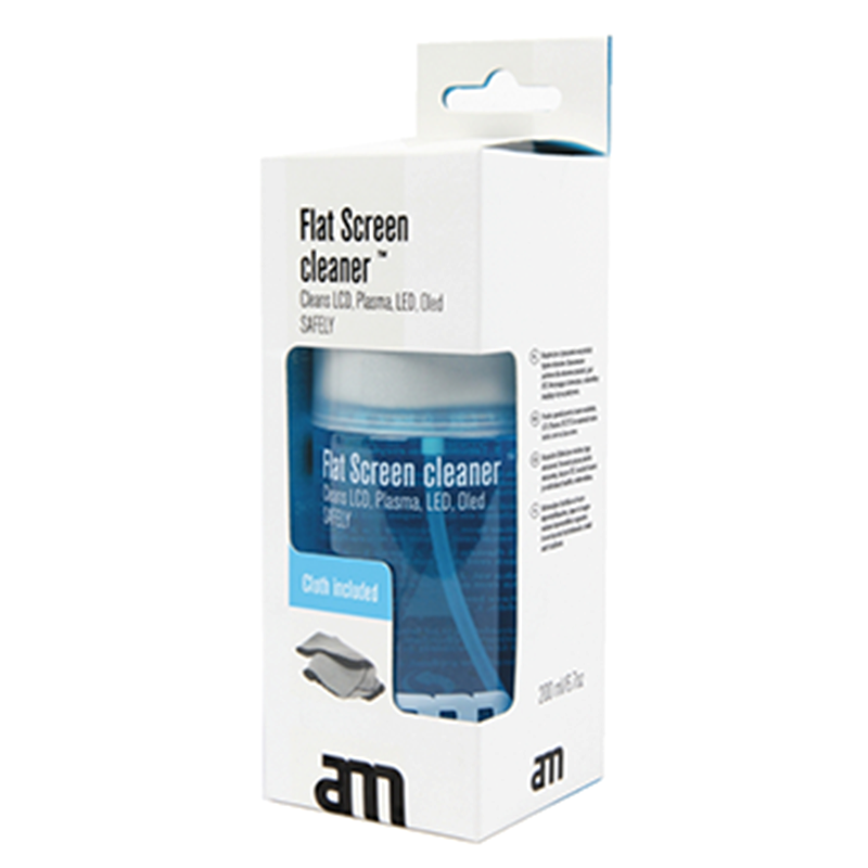 AM Screen cleaner 200 ml. + Microfiber cloth For Smartphones / Tablets / TV / PC