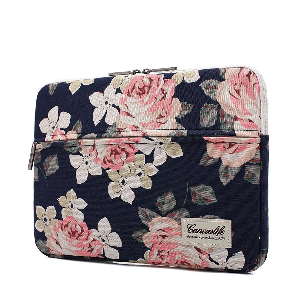 Canvaslife Flower Sleeve For MacBook 13" / PC 13" (35 x 25 cm) - Dark