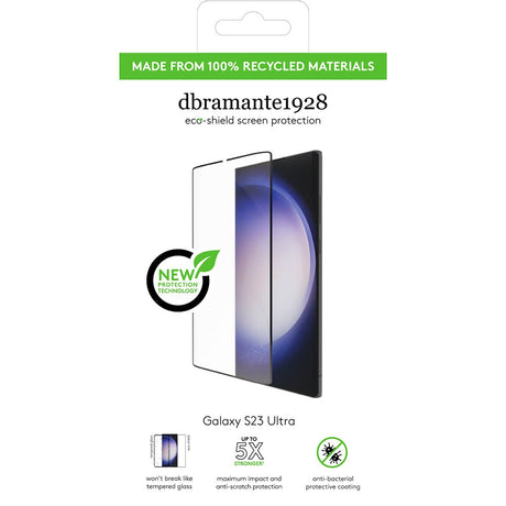 Samsung Galaxy S23 Ultra dbramante1928 Eco-Shield Screen Protector w. Installation Frame - Black Edge