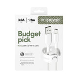 empower by PanzerGlass Racing 60W USB-A to USB-C Cable – 1.2m – Silver White