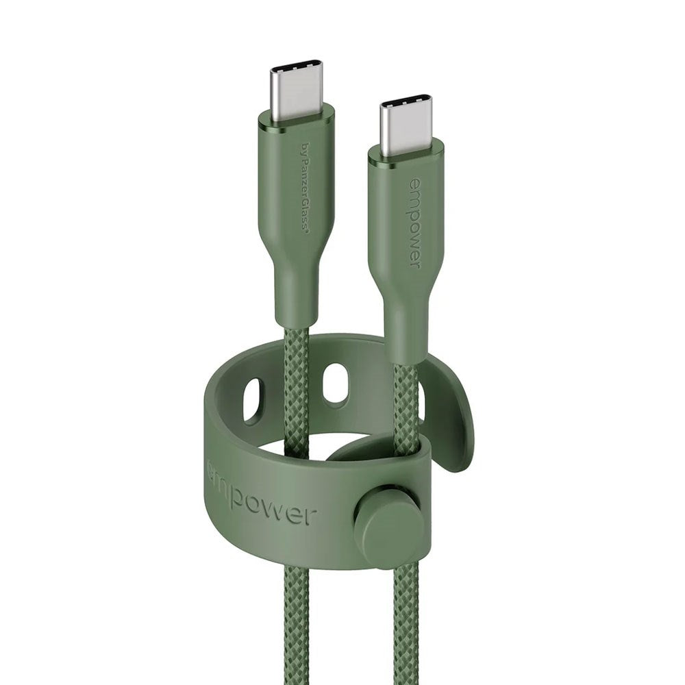 empower by PanzerGlass Racing 60W USB-C to USB-C Cable – 2m – Sage