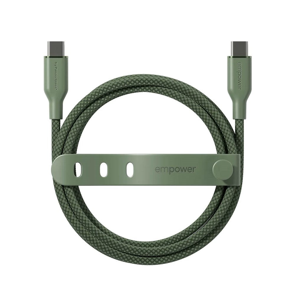 empower by PanzerGlass Racing 60W USB-C to USB-C Cable – 2m – Sage