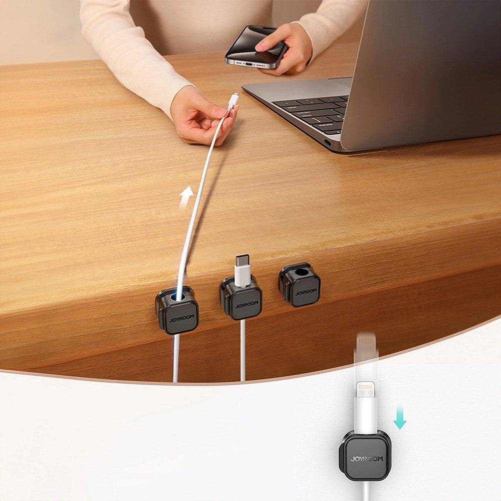 Joyroom JR-ZS368 Magnetic Cable Holder - 3 Pcs - White