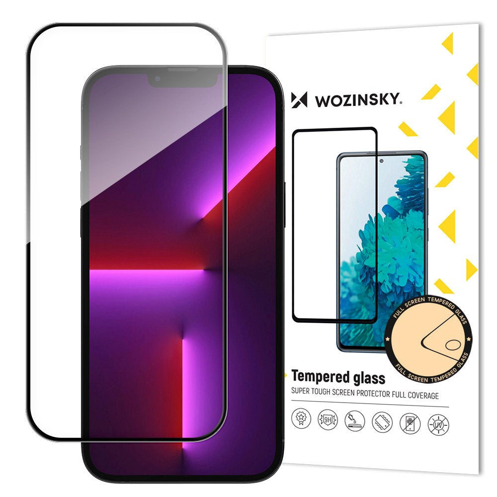 Wozinsky iPhone 14 Pro Screen Protector - Case-Friendly - Transparent / Black Edge