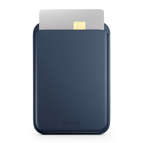 Epico Mag+ Genuine Leather Card Holder - MagSafe Compatible - Blue