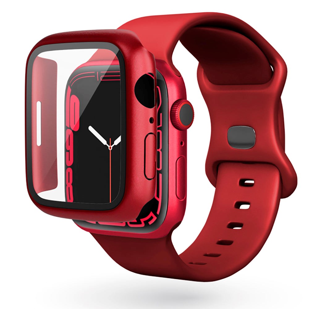 Epico Apple Watch 4/5/6/SE (44mm) Plastic Case w. Built-in Screen Protector - Red